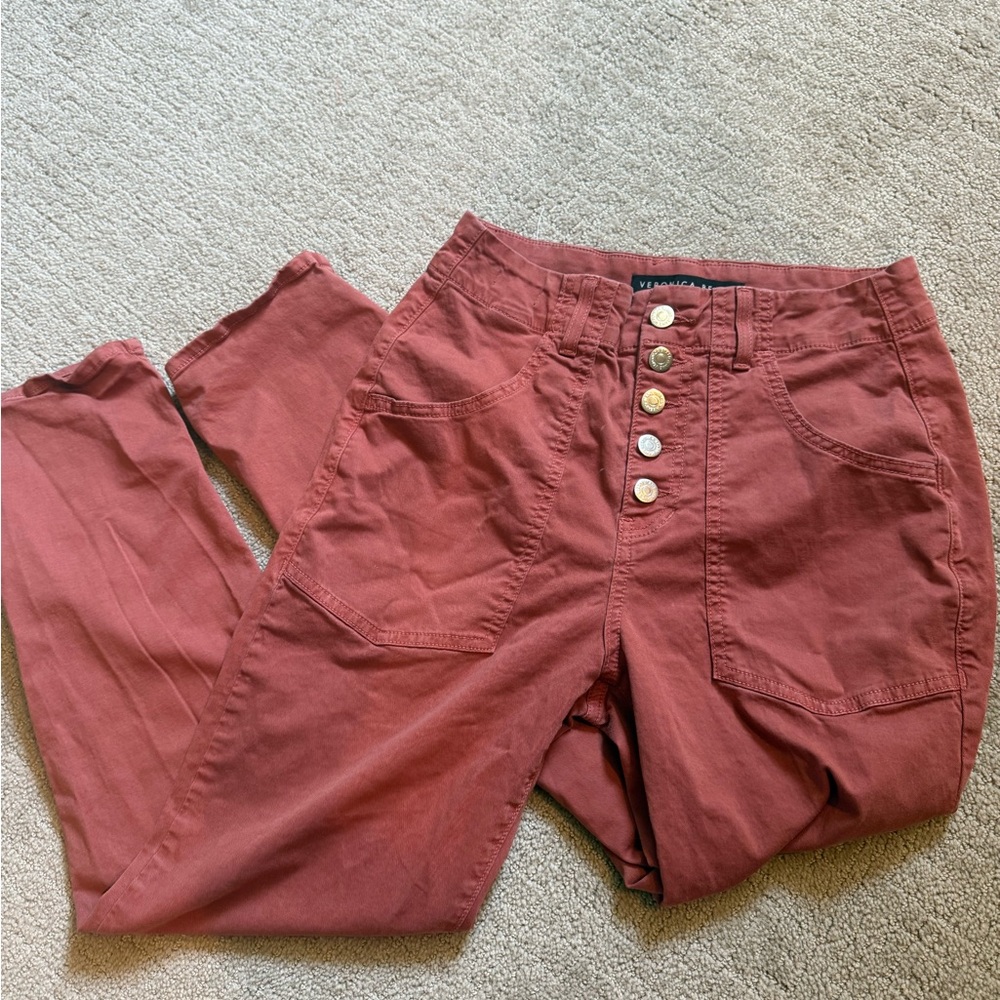 Veronica Beard Rust Straight Leg Jeans